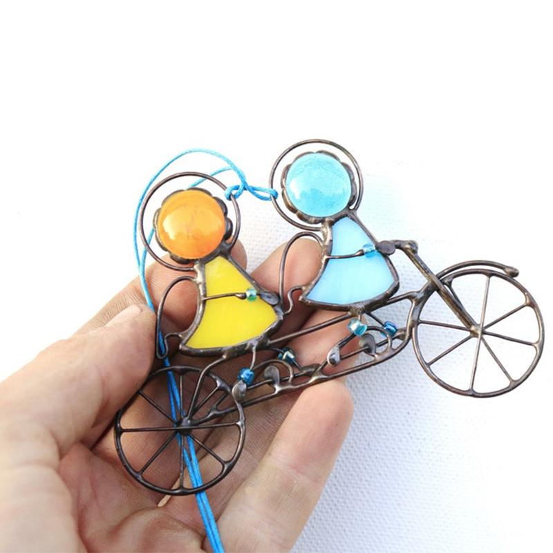 Glass Sun Catcher with Decorative Design for Atmospheric Light Reflections Indoors
