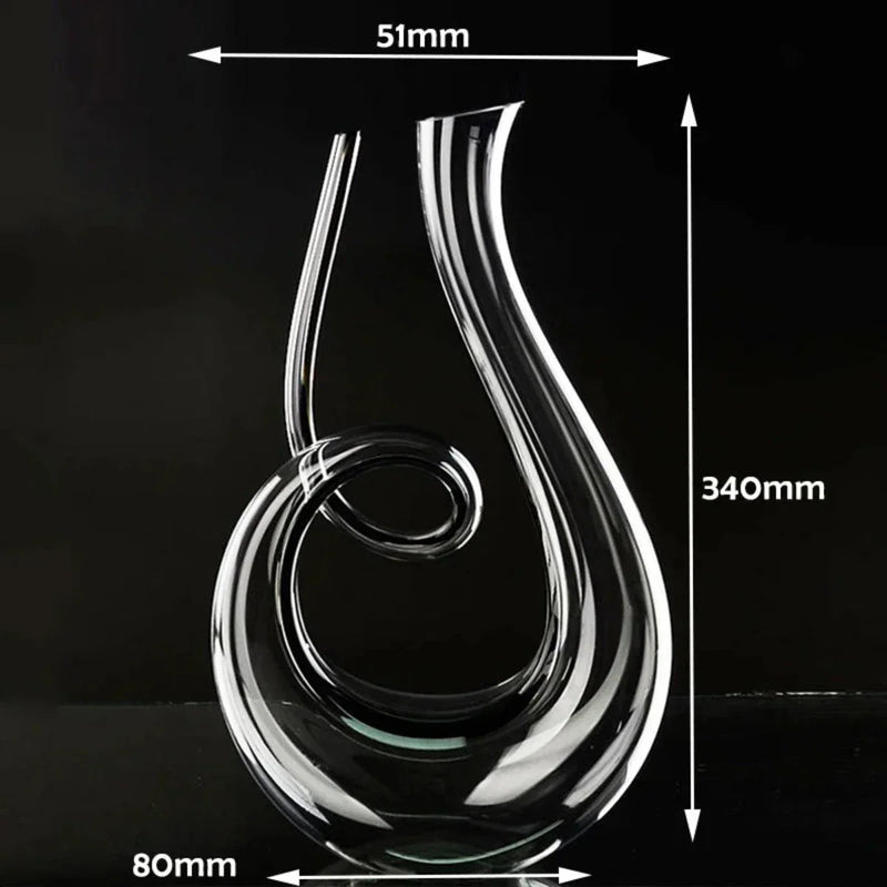 Elegant Wine Decanter with Swirl Design Made of Lead-Free Crystal for Perfect Serving
