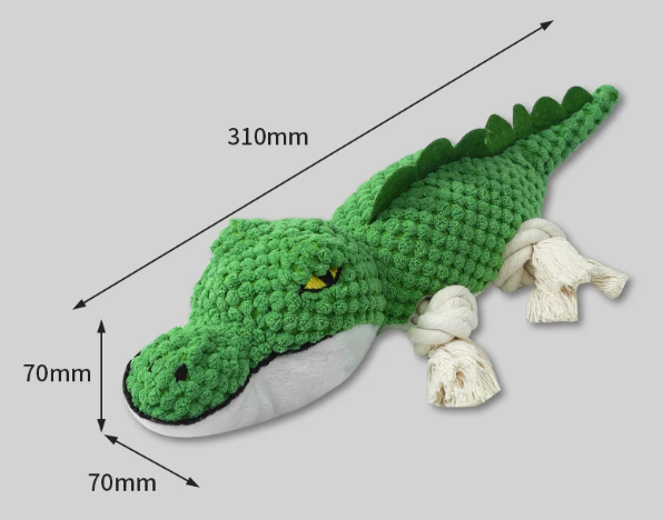 Sturdy Crocodile Dog Toy with Squeaker for Tug-of-War and Interactive Play