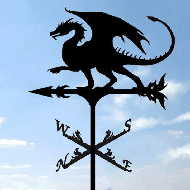 Metal Weather Vane with Animal Silhouette for Garden and Roof Decoration