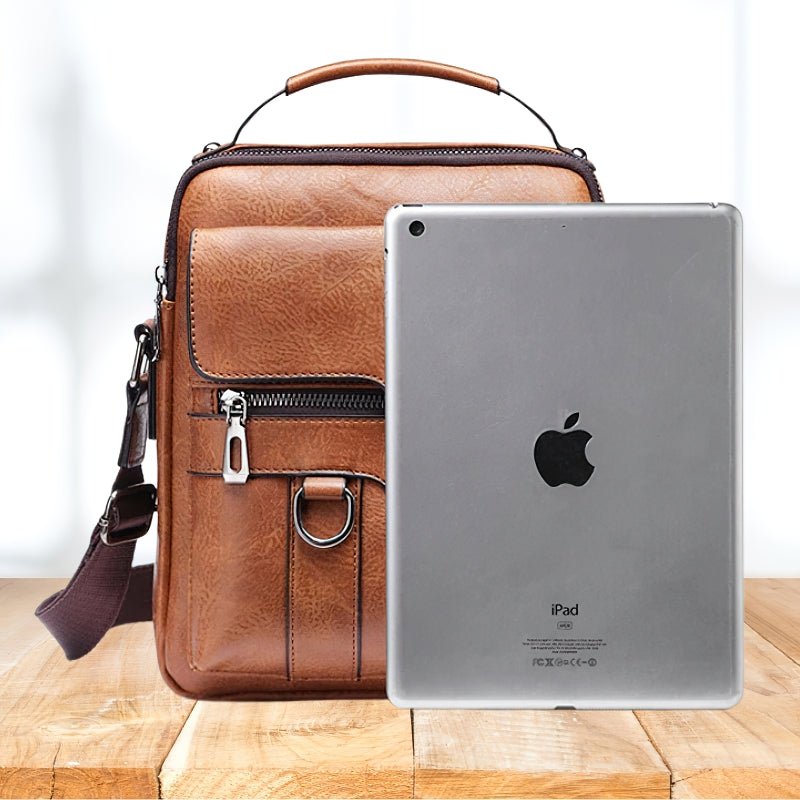 PU Leather Crossbody Bag with Multiple Zip Compartments