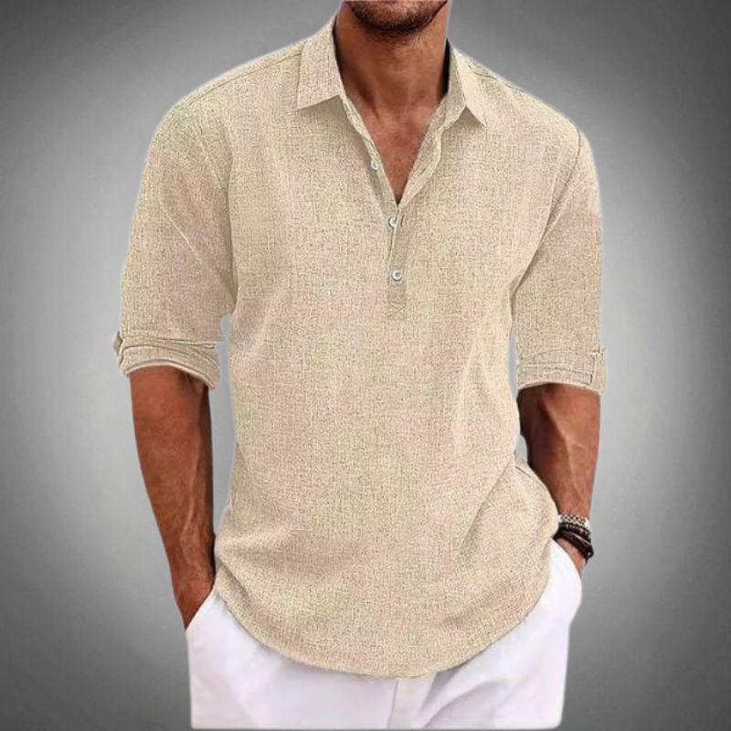 Linen Polo for Men with Breathable Material and Casual Fit