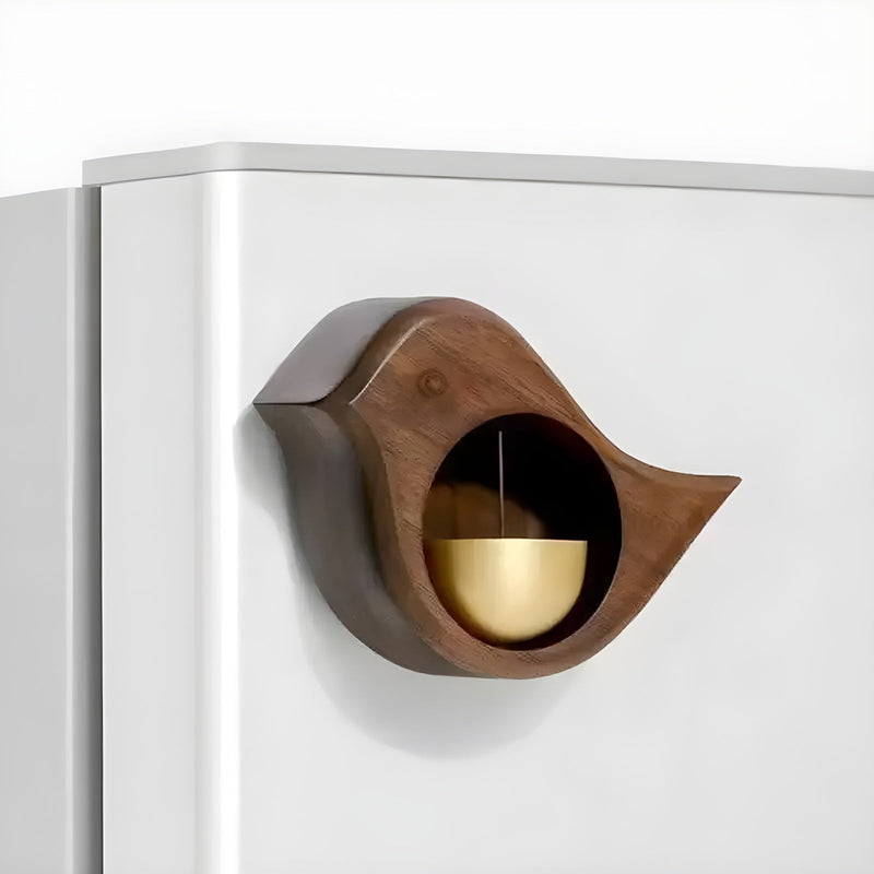 Wood and Brass Door Chime with Gentle Hanging Bell for Entrances