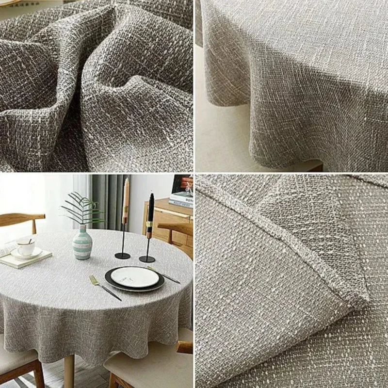 Linen Tablecloth with Woven Texture for a Stylish and Practical Table