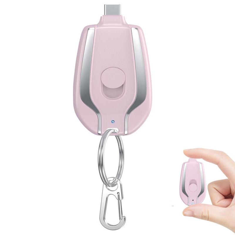 Portable Keyring Phone Charger with iPhone or USB-C Connector