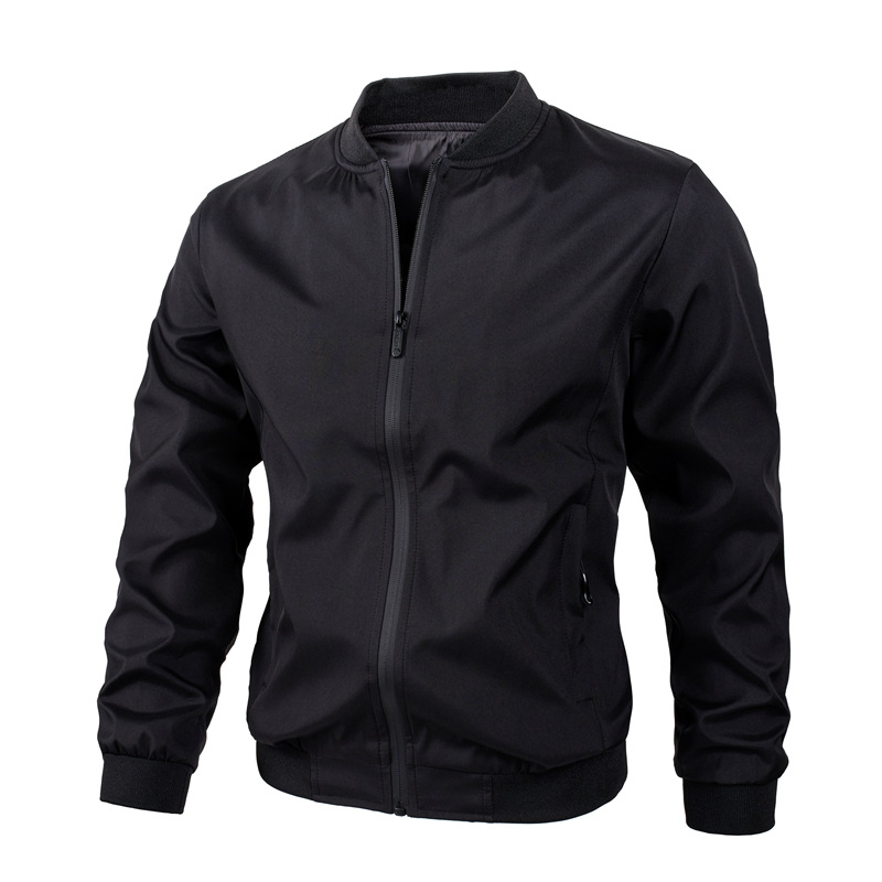 Men's Summer Jacket with Baseball Collar and Zip Fastening for Casual Use