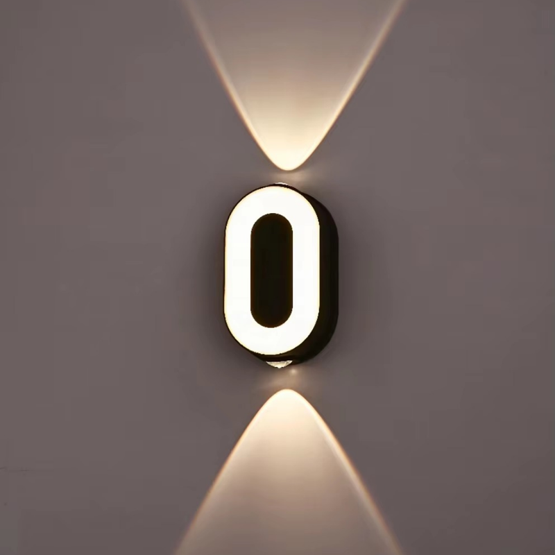 LED Illuminated House Number with Up-and-Down Wall Lighting