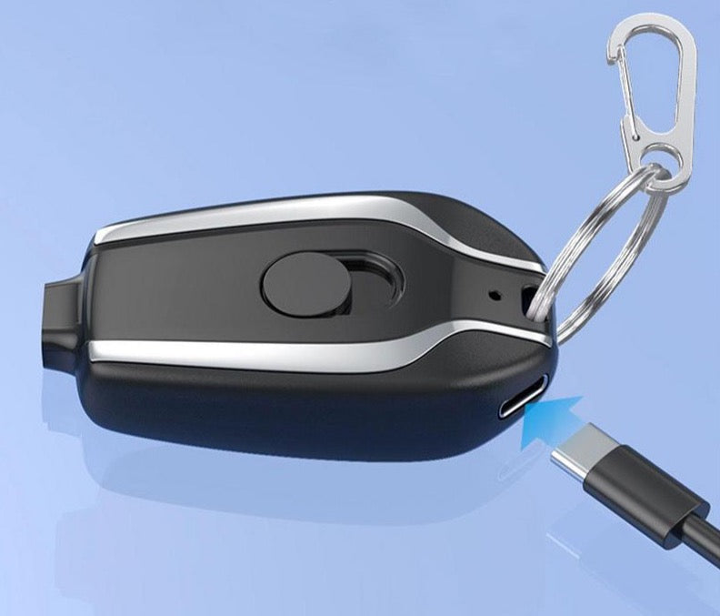 Portable Keyring Phone Charger with iPhone or USB-C Connector
