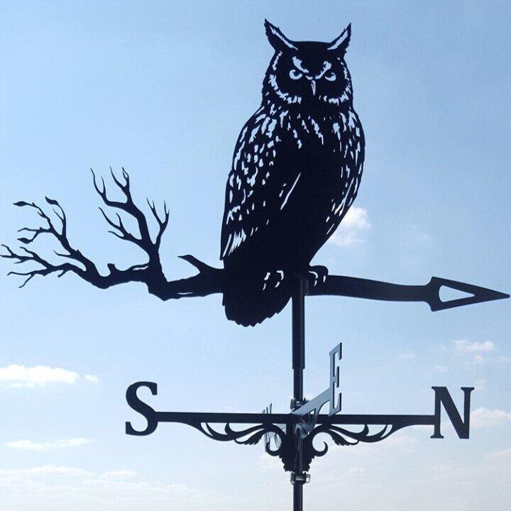 Metal Weather Vane with Animal Silhouette for Garden and Roof Decoration