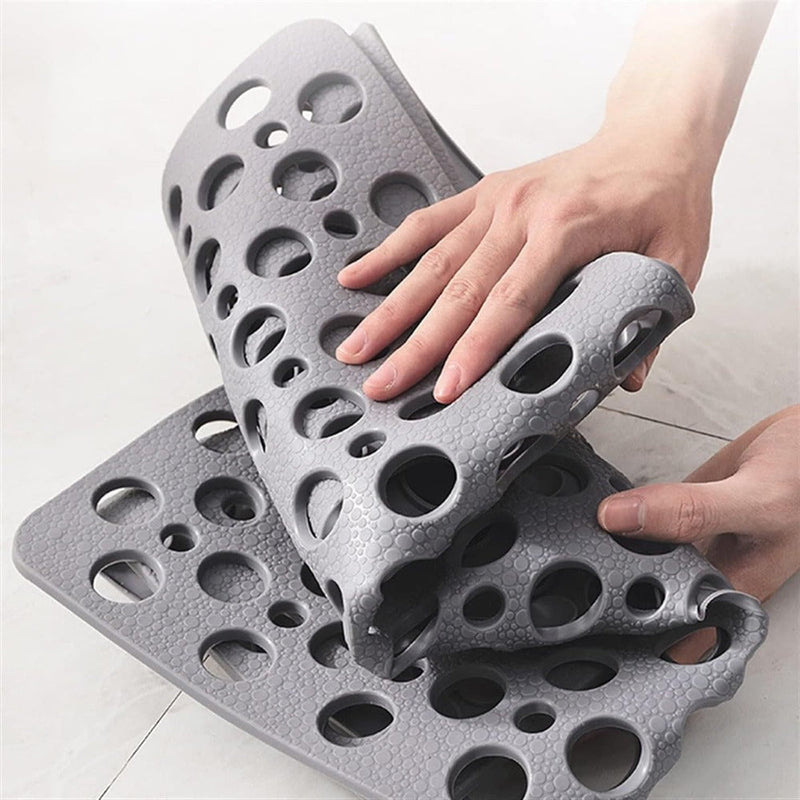 Non-Slip Shower Mat with Quick-Drain Perforated Design