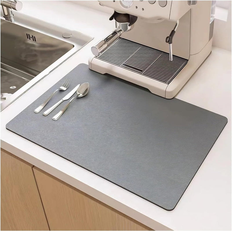 Fast-Drying Diatomaceous Draining Mat for Kitchen Worktop and Sink