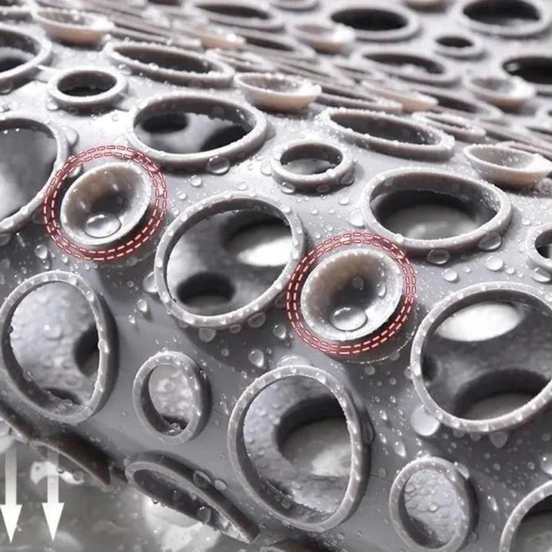 Non-Slip Shower Mat with Quick-Drain Perforated Design