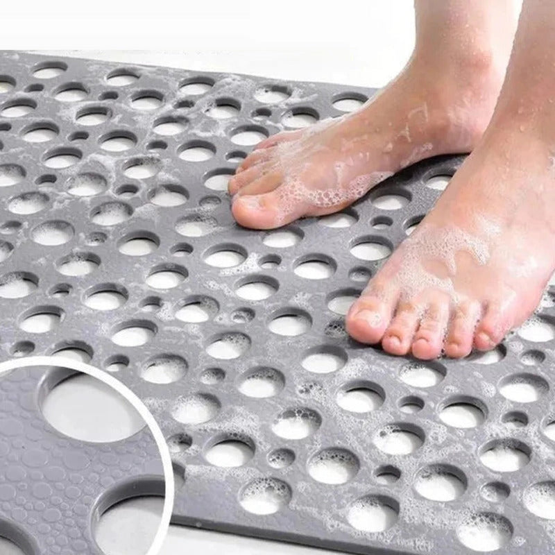 Anti-Slip Shower Mat with Suction Cups and Water Drainage for Bathroom Safety