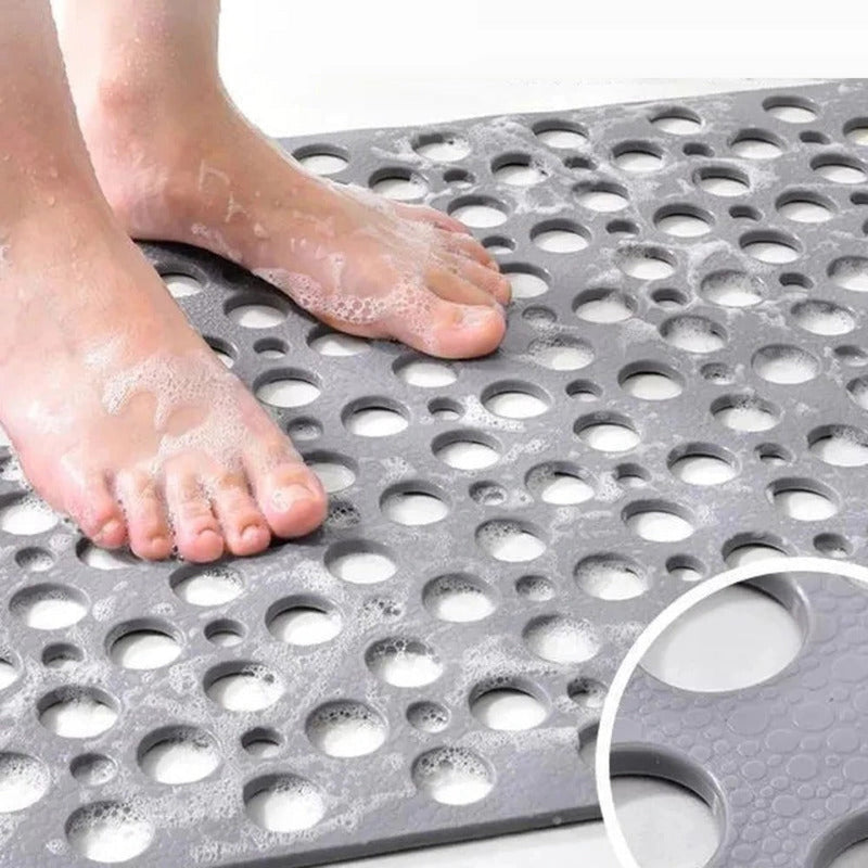 Non-Slip Shower Mat with Quick-Drain Perforated Design
