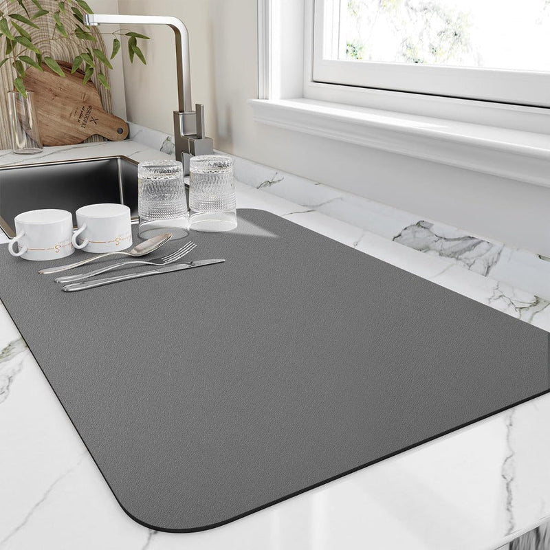 Fast-Drying Diatomaceous Draining Mat for Kitchen Worktop and Sink