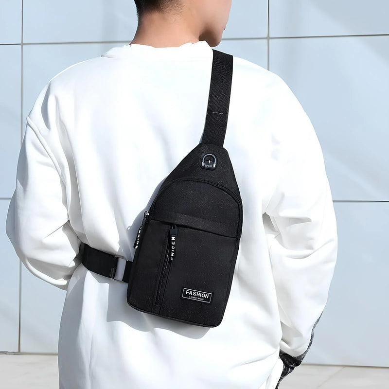 Anti-Theft Slim Crossbody Shoulder Bag with Hidden Pockets and USB Port