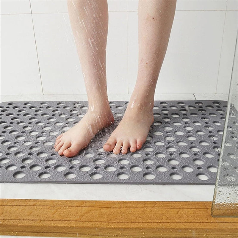 Non-Slip Shower Mat with Quick-Drain Perforated Design