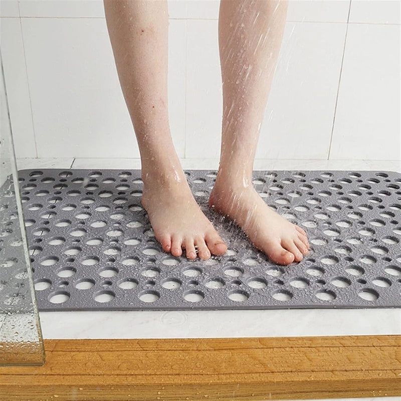 Anti-Slip Shower Mat with Suction Cups and Water Drainage for Bathroom Safety