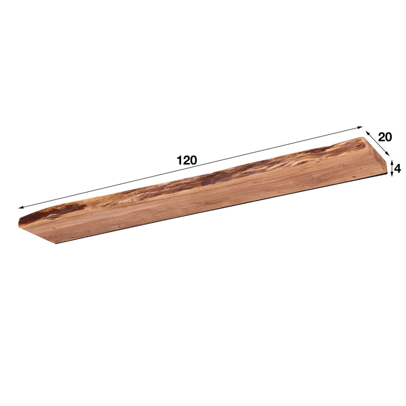 Étagère Murale – Bois d'Acacia avec Finition en Tronc d'Arbre, Design Industriel pour Salon ou Chambre