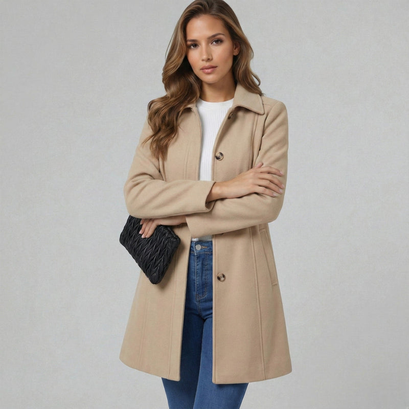 Elegant Women's Coat with A-Line – Warm Comfort and Timeless Appeal