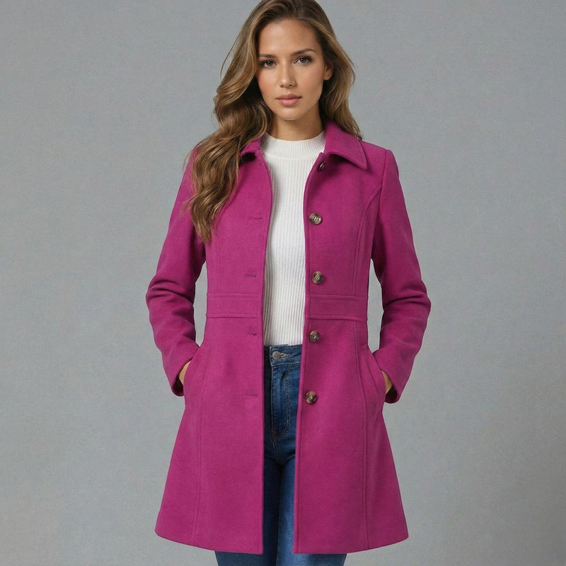 Elegant Women's Coat with A-Line – Warm Comfort and Timeless Appeal