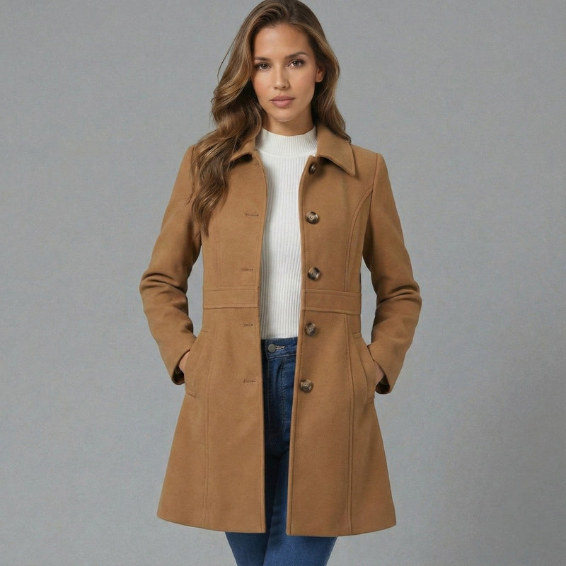 Elegant Women's Coat with A-Line – Warm Comfort and Timeless Appeal