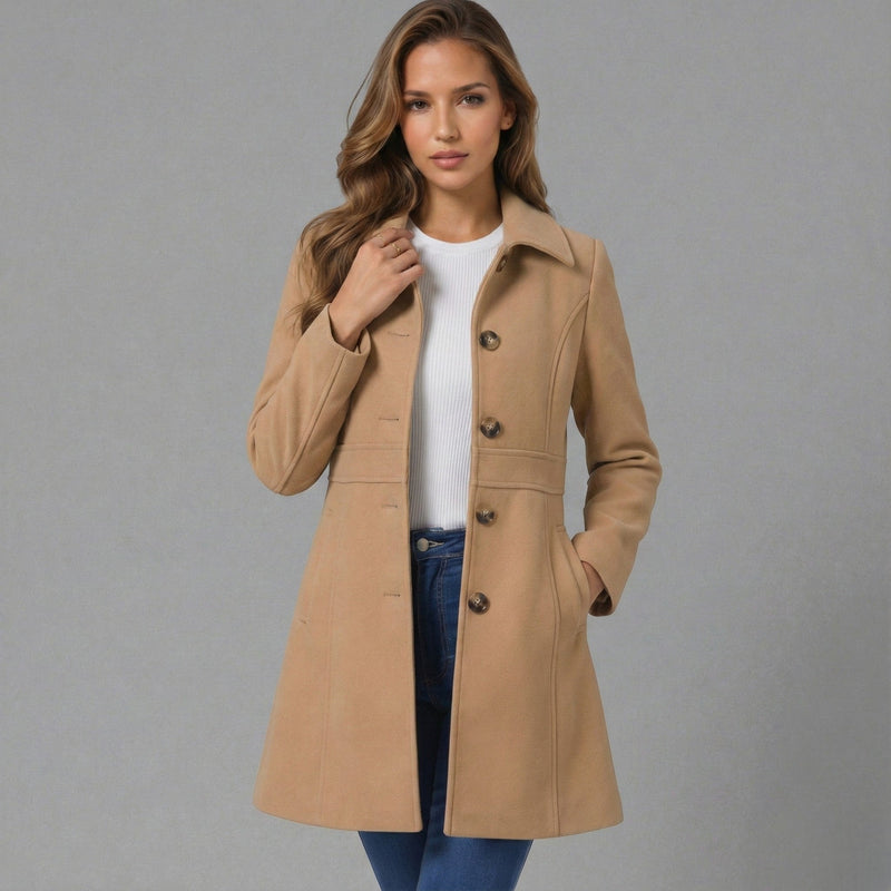 Elegant Women's Coat with A-Line – Warm Comfort and Timeless Appeal