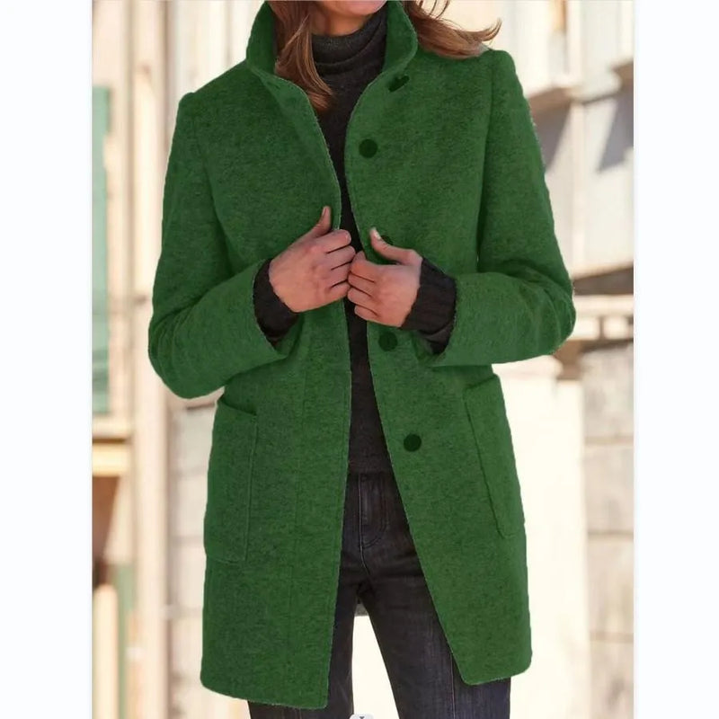 Elegant Long Coat for Women with Timeless Fit and Comfort