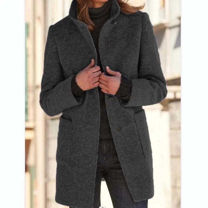 Elegant Long Coat for Women with Timeless Fit and Comfort
