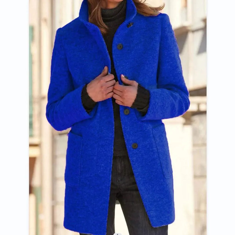 Elegant Long Coat for Women with Timeless Fit and Comfort