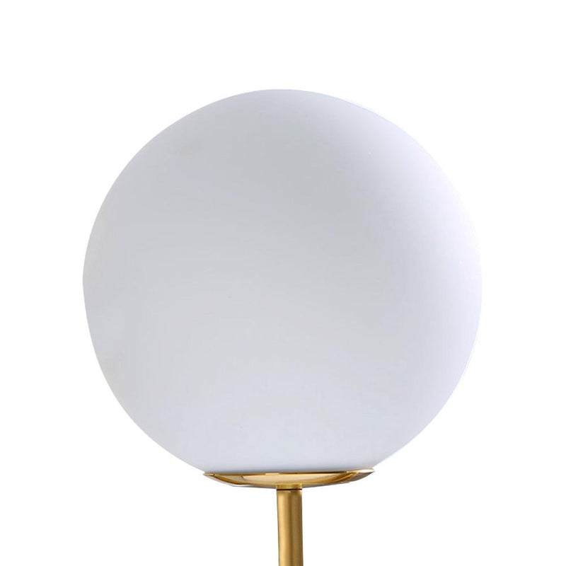 Antique Brass Globe Wall Sconce with Opal Glass Shade