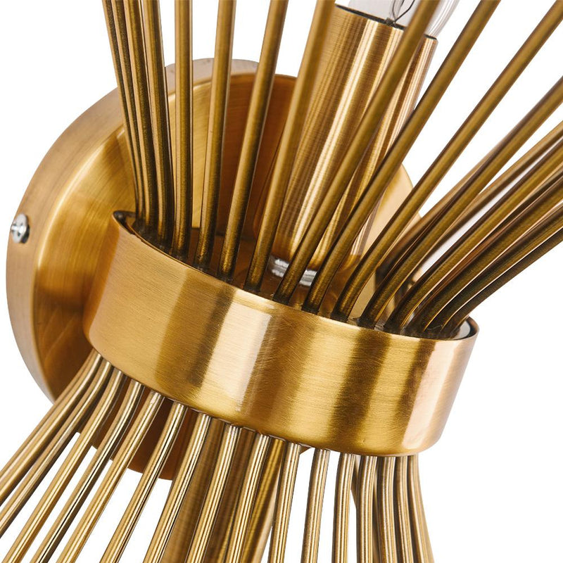 Brass Starburst Wall Sconce with Sculptural Radiating Design