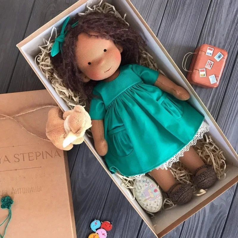 Waldorf-Style Soft Doll with Hand-Sewn Clothing