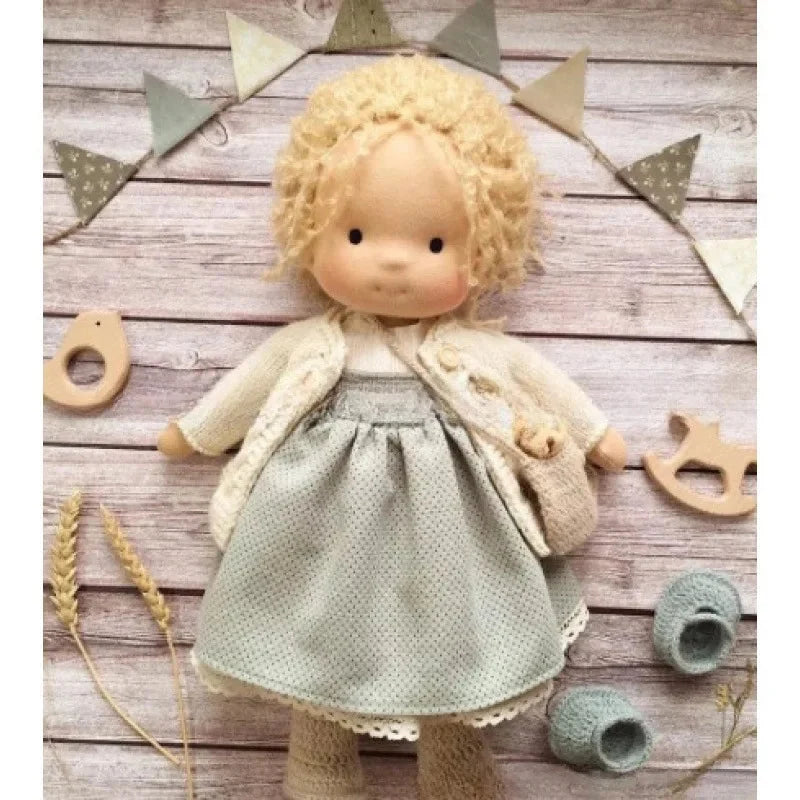 Waldorf-Style Soft Doll with Hand-Sewn Clothing