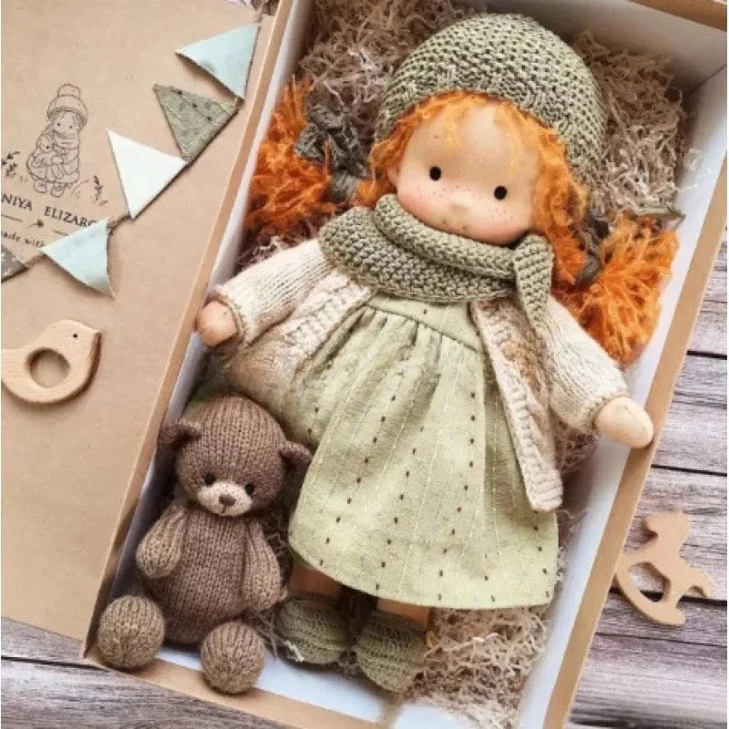 Waldorf-Style Soft Doll with Hand-Sewn Clothing