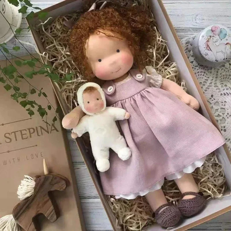 Waldorf-Style Soft Doll with Hand-Sewn Clothing