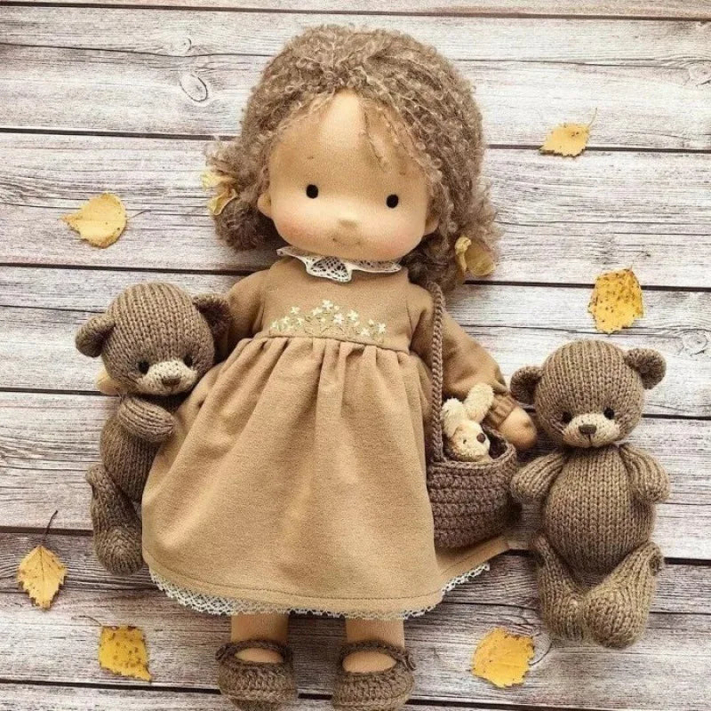 Waldorf-Style Soft Doll with Hand-Sewn Clothing