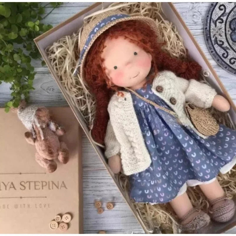 Waldorf-Style Soft Doll with Hand-Sewn Clothing