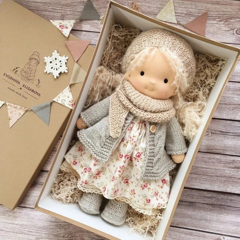 Waldorf-Style Soft Doll with Hand-Sewn Clothing