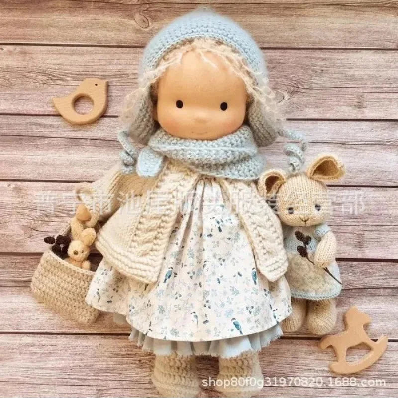 Waldorf-Style Soft Doll with Hand-Sewn Clothing