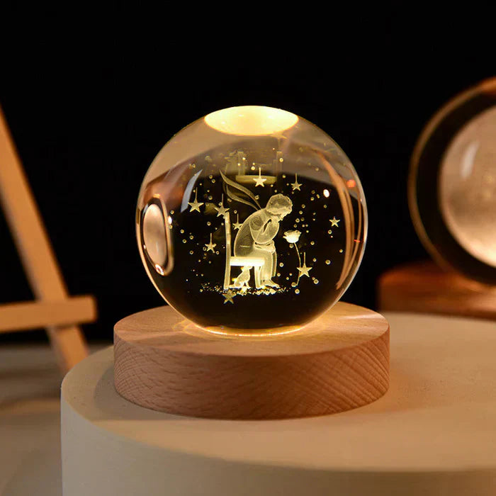 3D Moon Lamp with Astronaut Decoration and Warm LED Night Light