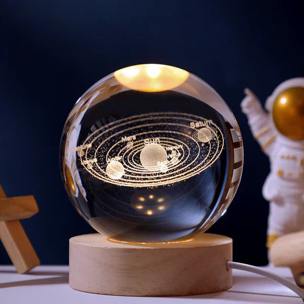 3D Moon Lamp with Astronaut Decoration and Warm LED Night Light