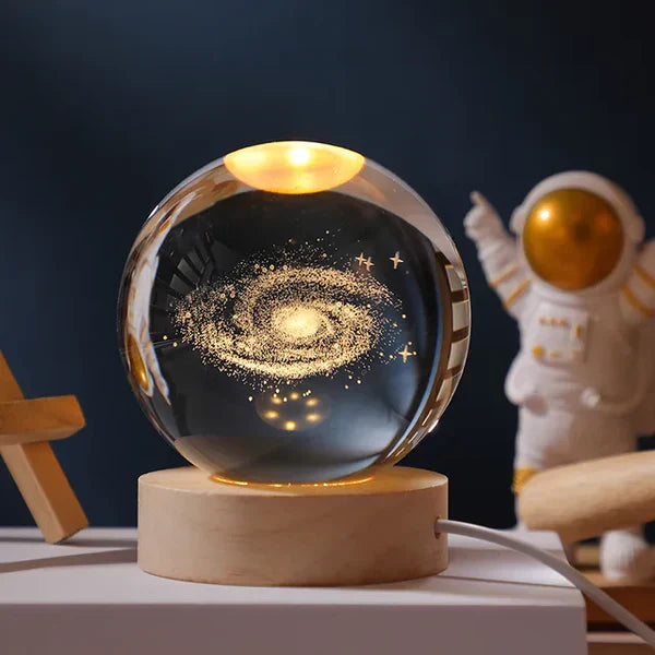 3D Moon Lamp with Astronaut Decoration and Warm LED Night Light