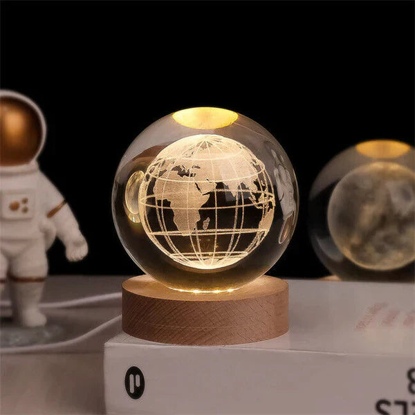3D Moon Lamp with Astronaut Decoration and Warm LED Night Light