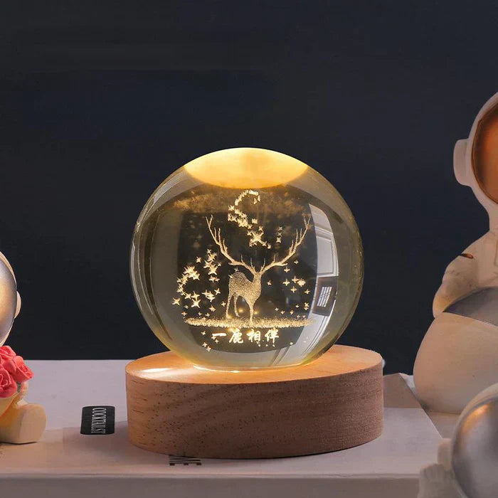 3D Moon Lamp with Astronaut Decoration and Warm LED Night Light