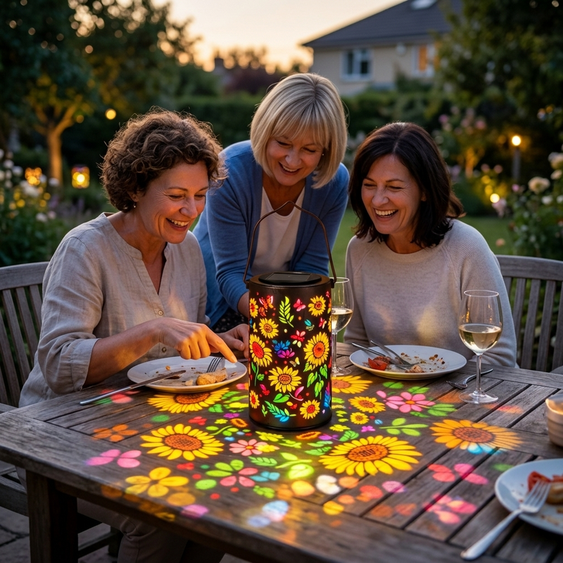 Solar Floral Projection Garden Lantern