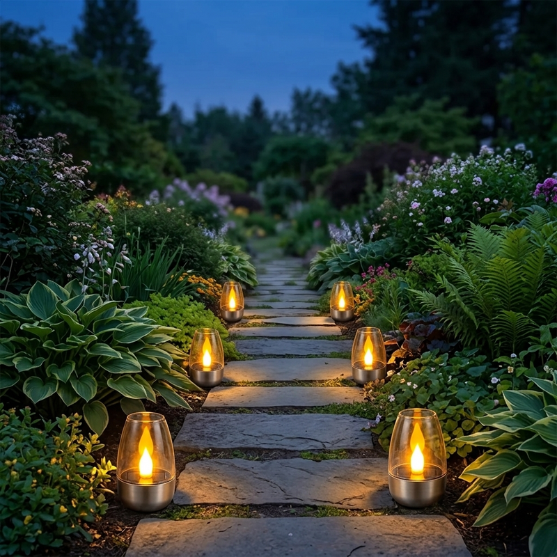Solar Flickering Candle Light with Automatic Dusk Sensor