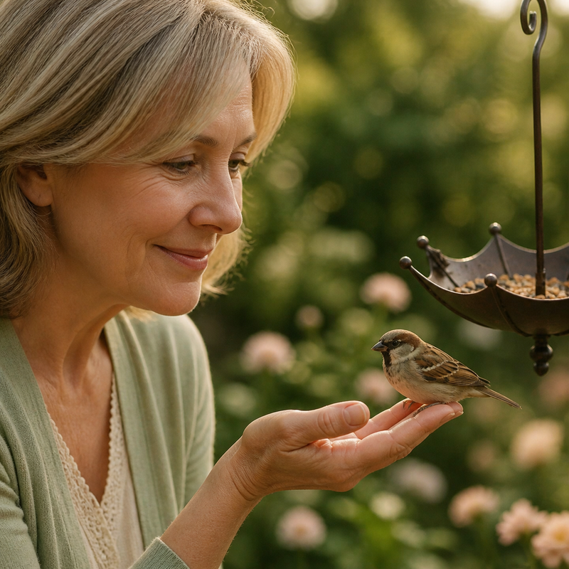 Hanging Umbrella Bird Feeder & Bird Bath