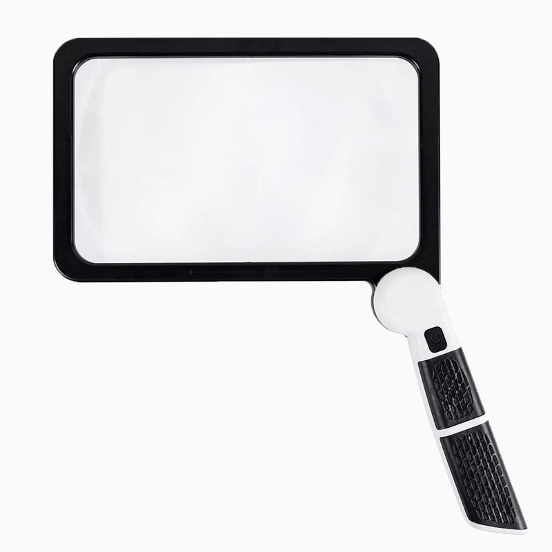 LED Magnifying Glass with Foldable Handle and Adjustable Light