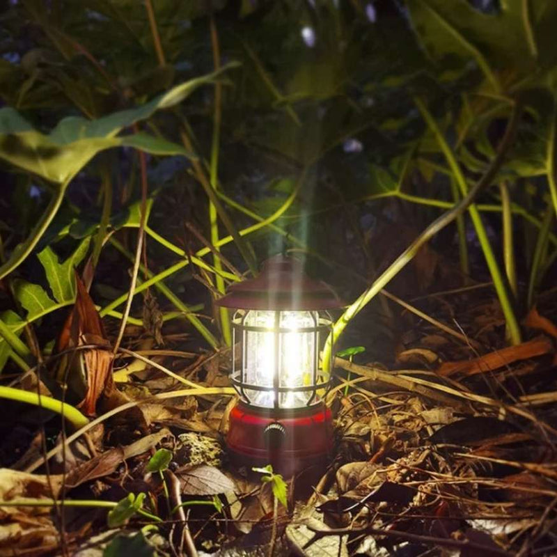 Rechargeable Camping Lantern with Dimmable LED and Vintage Design